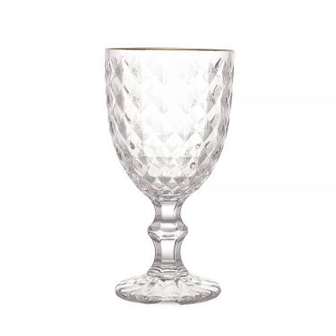 Imagem de Conjunto 6 Taças de Água de Vidro Com Fio Dourado Roman 345ml 35694 - Wolff