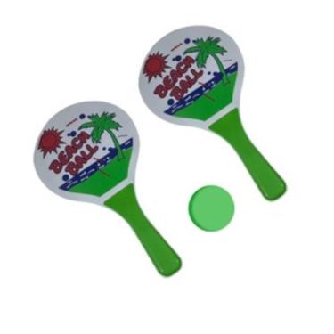 Imagem de Frescobol 2 Raquetes de Madeira 1 Bola de borracha Tênis de Praia Verã