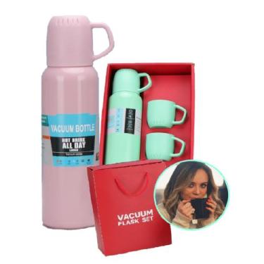 Imagem de Garrafa Térmica Inox com 3 Xícaras Bebidas Geladas ou Quentes Por Até 