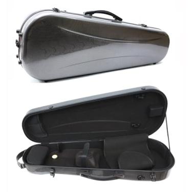 Imagem de Vetimobato Capa de viola de 40,6 cm, tamanho ajustável, 38-43 cm, capa de fibra de carbono, resistente, leve, 15,5 caixa (estojo de viola triangular de 38 a 42 cm, 2 suportes de laço)