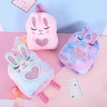 Imagem de Mochila Infantil de Pelúcia Premium Criança Unicórnio Bichinho Fofo Pa