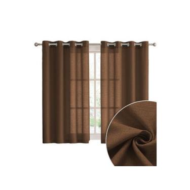 Imagem de Kit Cortina 3,00m x 1,60m Rústica Com Varão 2m Beleza Natural e Pratic