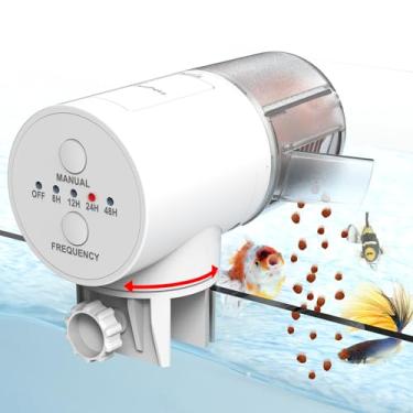 Imagem de JuzPetz Alimentador automático de peixes para aquário, alimentador automático de peixes de tartaruga de grande capacidade de 200 ml para aquário pequeno, temporizador de alimentação alimentado por