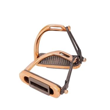 Imagem de Peacock Rose Gold Safety Stirrups Fillis Horse Riding S/Steel com borracha e degraus (11,4 cm polegadas)
