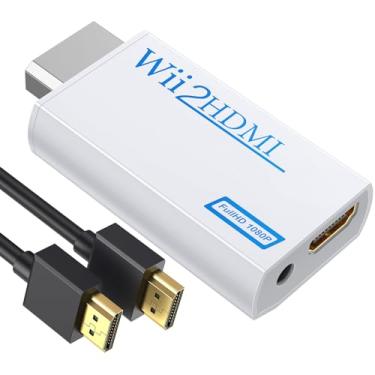 Imagem de GANA Conversor Wii para HDMI, adaptador wii para HDMI, conector de saída de vídeo 1080p 720p e áudio de 3,5 mm - Suporta todos os modos de exibição Wii (wii para hdmi branco)