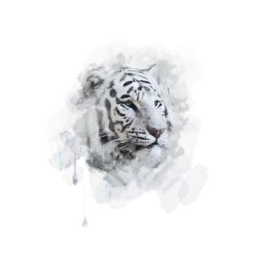 Imagem de Aquarellikus-Notizbuch: Exotisches Blanko-Journal in einzigartigem Aquarell-Design (Weißer Tiger)