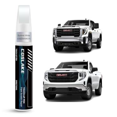 Imagem de COSLAKE Tinta de retoque de carro (branco Summit (GAZ/WA8624)) para GMC, kit de reparo de arranhões de pintura de carro, solução rápida e fácil de reparar, caneta removedor de arranhões 2 em 1 com cor