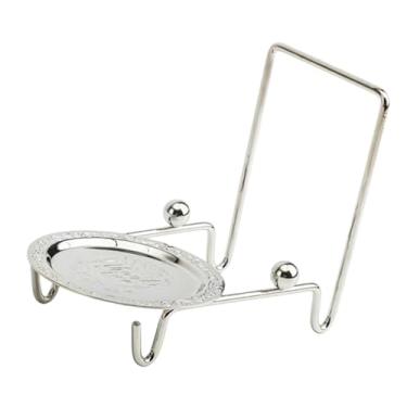 Imagem de YWJLQH Xícara pires expositor suporte de copo de café ornamentos organizador multifuncional moderno rack de exibição de xícara de café para, Prata