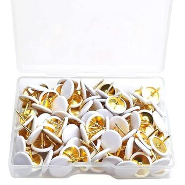 Imagem de RLECS 200 peças 1 cm papelaria quadro de cortiça foto pinos de plástico cabeça redonda pino decorativo tachinha plana para cortiça quadro de avisos placa de pôster espuma