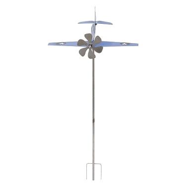 Imagem de Cata-Vento de Avião, Cata-Vento de Avião Cata-Vento de Avião Cata-Vento de Ferro Em Aço Inoxidável Cata-Vento Ao Ar Livre Moinho de Ferro Moinho de Jardim Pátio Gramado