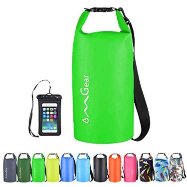 Imagem de Mochila impermeável impermeável impermeável impermeável para celular 40L/30L/20L/10L/5L saco seco flutuante para caiaque barco vela canoagem rafting caminhadas acampamento atividades ao ar livre, Light Green, 10L