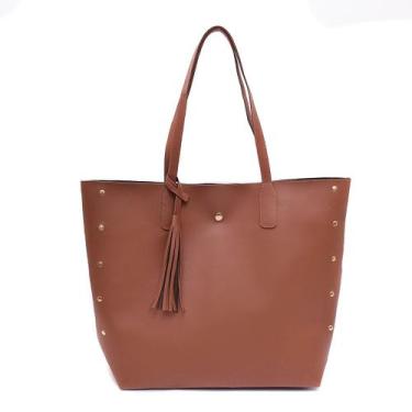 Imagem de Bolsa Feminina Grande Sacola Espaçosa Compacta Alça de Ombro Transvers