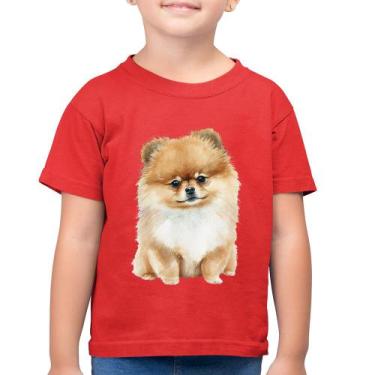 Imagem de Camiseta Algodão Infantil Cachorro Spitz Alemão Lulu da pomerânia - Fo
