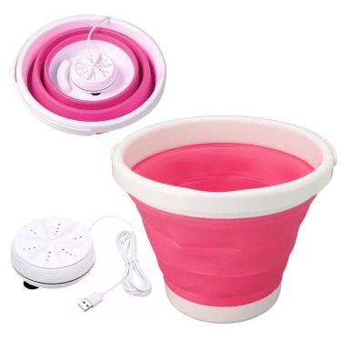 Imagem de Mini Maquina Lavar Balde Retratil 4l Portatil Usb Lavanderia Casa Meia Mascara Limpeza Tecido