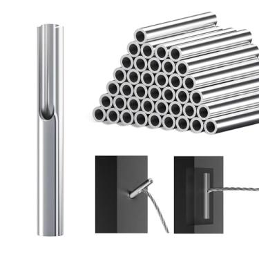 Imagem de CCJH Kit de Corrimão de Cabo Invisível com 40 Unidades 1/8" 316 Terminal de Aço Inoxidável Alternador Âncora Ângulo Sistema de Corrimão de Cabo para Poste de Metal Escada Deck Um Poste Canto Cr07