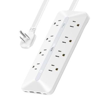 Imagem de Anker Filtro De Linha Flat Plug, Filtro De Linha Usb-C 12 Em 1 Com 8 Portas Ca, 2 Usb-C E 2 Usb-A, Cabo De Extensão De 5 Pés, Estação De Carregamento De Mesa Fina, Proteção Contra Surtos De 900 J, 3