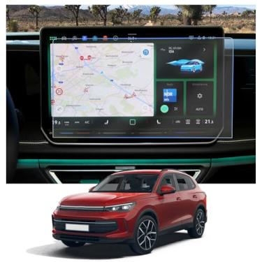 Imagem de CDEFG 2 peças para 2025 VW Tiguan 15 polegadas protetor de tela compatível com 2025 VW Volkswagen Tiguan acessórios capa de tela sensível ao toque 2025 VW Tiguan HD transparente