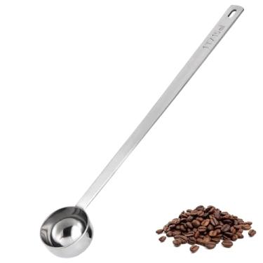 Imagem de U-Taste Colher De Café 1 Colher De Sopa: Colher Medidora De Aço Inoxidável 18/8 Para Café Moído, Grãos, Pó, Expresso, Cabo Extra Longo De 8,5 Pol. Colher De Medida De Metal Para Lata, Jarra (1 Colhe