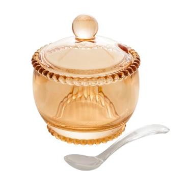Imagem de WOLFF - Açucareiro de Cristal com Colher Âmbar Metalizado 10cm x 11cm - Linha Pearl