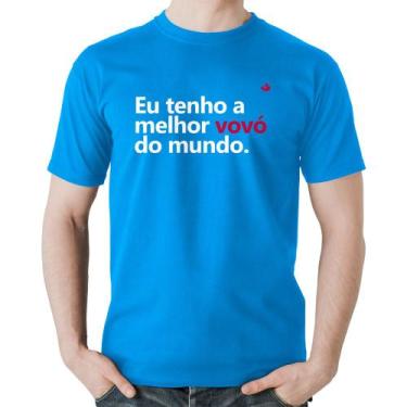 Imagem de Camiseta Algodão Eu tenho a melhor vovó do mundo - Foca na Moda, Azul,