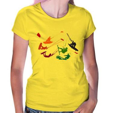 Imagem de Baby Look Kite Surf Freestyle - Foca na Moda, Amarelo, M