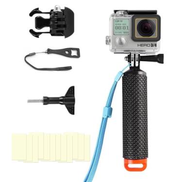 Imagem de Compatível com Go Pro Hero 4/3+/3 capa preta prata à prova d'água 45 m/147 pés capa protetora para mergulho subaquático com kit de acessórios de montagem de alça de câmeras
