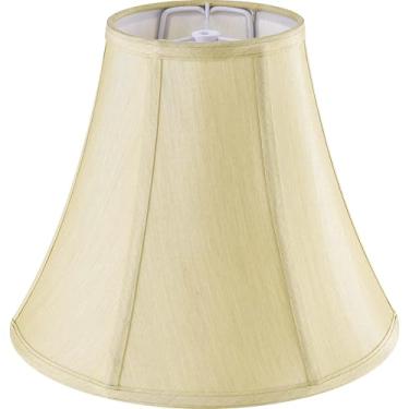Imagem de GO&SO Abajur Bell Lamp Shades Gold Medium Abajur 6" Topo X 13" Fundo X 10,6" Alto (Aranha) Lateral Nervurada Abajur De Substituição Feito À Mão, Abajur De Tecido Tradicional Para Abajur De Mesa, Aba