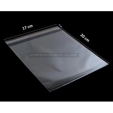 Imagem de Saco Adesivado Plastico Transparente 17x20 C/ 100 Unidades - B&K