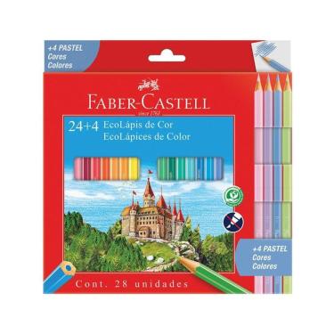 Imagem de Ecolápis De Cor Regular Faber Castell - 24+4 Cores Pastel