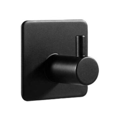 Imagem de Kit C/ 4 Ganchos Cabide Parede Adesivo Quadrado Inox Cor:Preto - Comfo