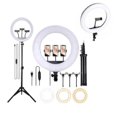Imagem de Iluminador Ring Light LED 14 Polegadas Completo com Tripé - Luz Profis