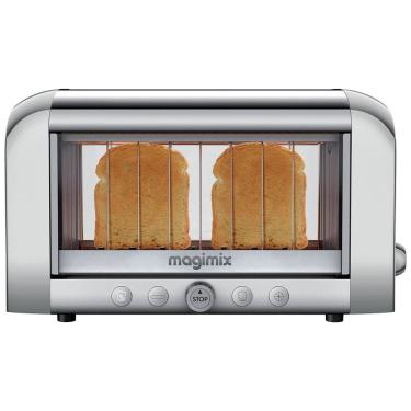 Imagem de Torradeira Elétrica 2 Fatias com 4 Níveis de Tostagem Função Descongelar e Bandeja de Migalhas Removível, 110V 1450W, Magimix, Prata