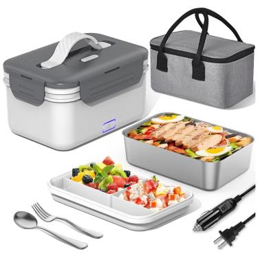 Imagem de Marmita Elétrica Portátil 1,8L com Recipiente de Aço Inoxidável, 12V bivolt 100W, Herrf...