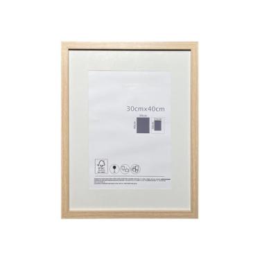 Imagem de Porta Retrato Quadrado de Vidro com Paspatur Expositor para Fotos 30x40 Versátil para Parede ou Balcão Outlet dos Quadros (Natural)