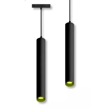 Imagem de Pendente Tubinho De Led P/Trilho Magnético Preto 10w 30cm 3000K