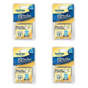 Imagem de Fita Rotulador Brother Pt70 Pt-65 Pt80 Pt-85 M231 Cor Branca ( 04 Fita