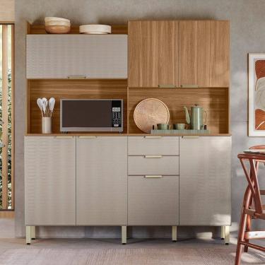 Imagem de Cozinha Compacta 7 Portas 2 Gavetas com Tampo Pitaya Demóbile