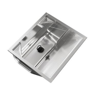 Imagem de Tanque para Lavanderia em Aço Inox de Embutir 500 Polido 60,8x53,6x26,
