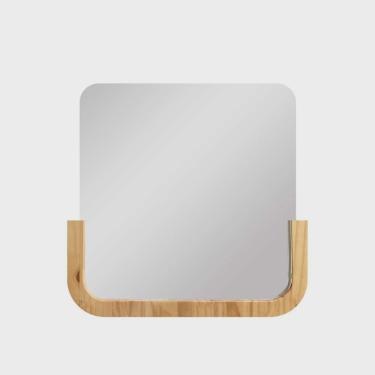 Imagem de Espelho Decorativo Midle Pinus 50x50cm Quadrado Cantos