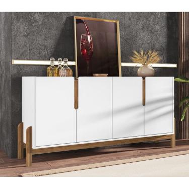 Imagem de Aparador Buffet Sala Lizz 170cm Branco Marrom 