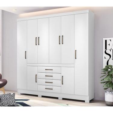 Imagem de Guarda Roupa Casal New Realce ELE/ELA 201cm - Branco Demóbile