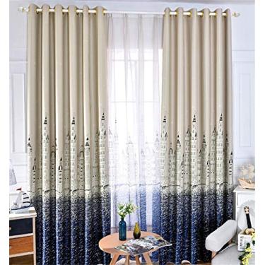 Imagem de 5sssallefaa Cortinas de janela de tecido estampado mediterrâneo sala de estar quarto Bay Window Cortinas 2 unidades L x C 116 x 182 polegadas (tamanho personalizado (por metro))
