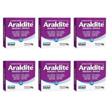 Imagem de Kit 6 Adesivo Epoxi Araldite Massa 50g Silicones Tek Bond - Tekbond, M