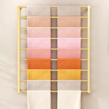 Imagem de LGEOELIAS Suporte de exibição montado na parede, gravatas, lenços de seda, toalhas, armazenamento de metal, organizador de papel de embrulho que economiza espaço, suporte de fita para exibição de