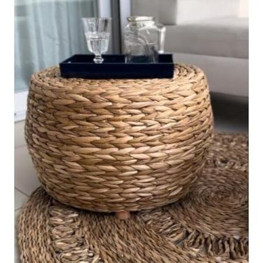 Imagem de Puff Redondo em Palha de Taboa (MESA DE CENTRO) 50x35