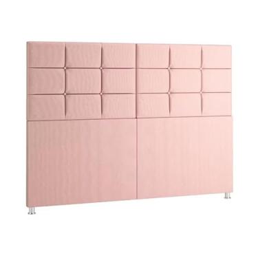 Imagem de Cabeceira Estofada Com Pé de Cama Box Casal e Queen(CASAL 1.40,Rosa)