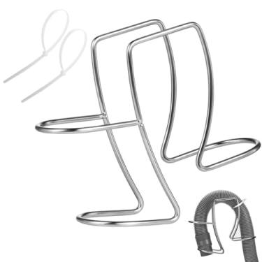 Imagem de Suporte universal de mangueira de drenagem para máquina de lavar roupa ajustável gancho para pia de aço inoxidável clipe guia de mangueira para banheira de lavanderia serve para todas as mangueiras de