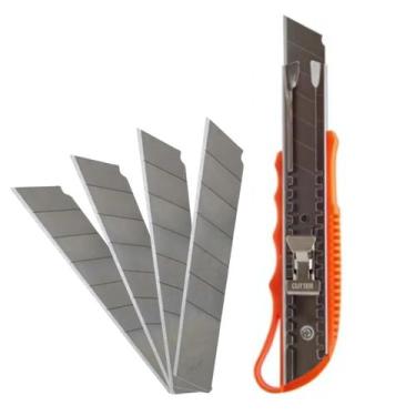 Imagem de Kit Estilete Profissional Com Jogo De Lâminas 25mm Aço Inox - Bestfer