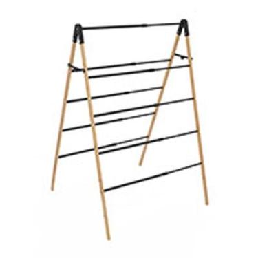 Imagem de Varal Triangular 5 Andares Em Bambu Com Hastes Metálicas - Oikos