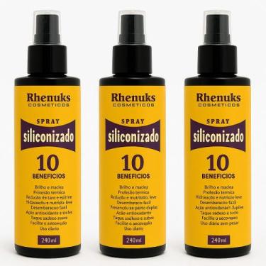Imagem de Kit 3x Spray Siliconizado 10 Benefícios 200ml  Rhenuks Cosméticos